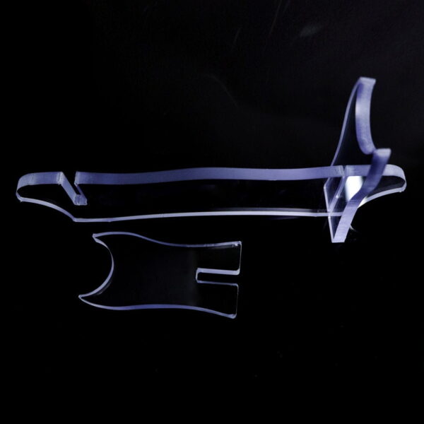 ISABER Lightsaber Display Stand — Acrylic Hilt Stand with Laser-Etched Logo