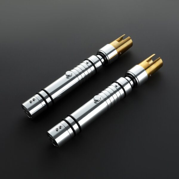 Bastila Shan Lightsaber — Double-Bladed Yellow Neopixel Replica, KOTOR Jedi Sentinel | ISABER